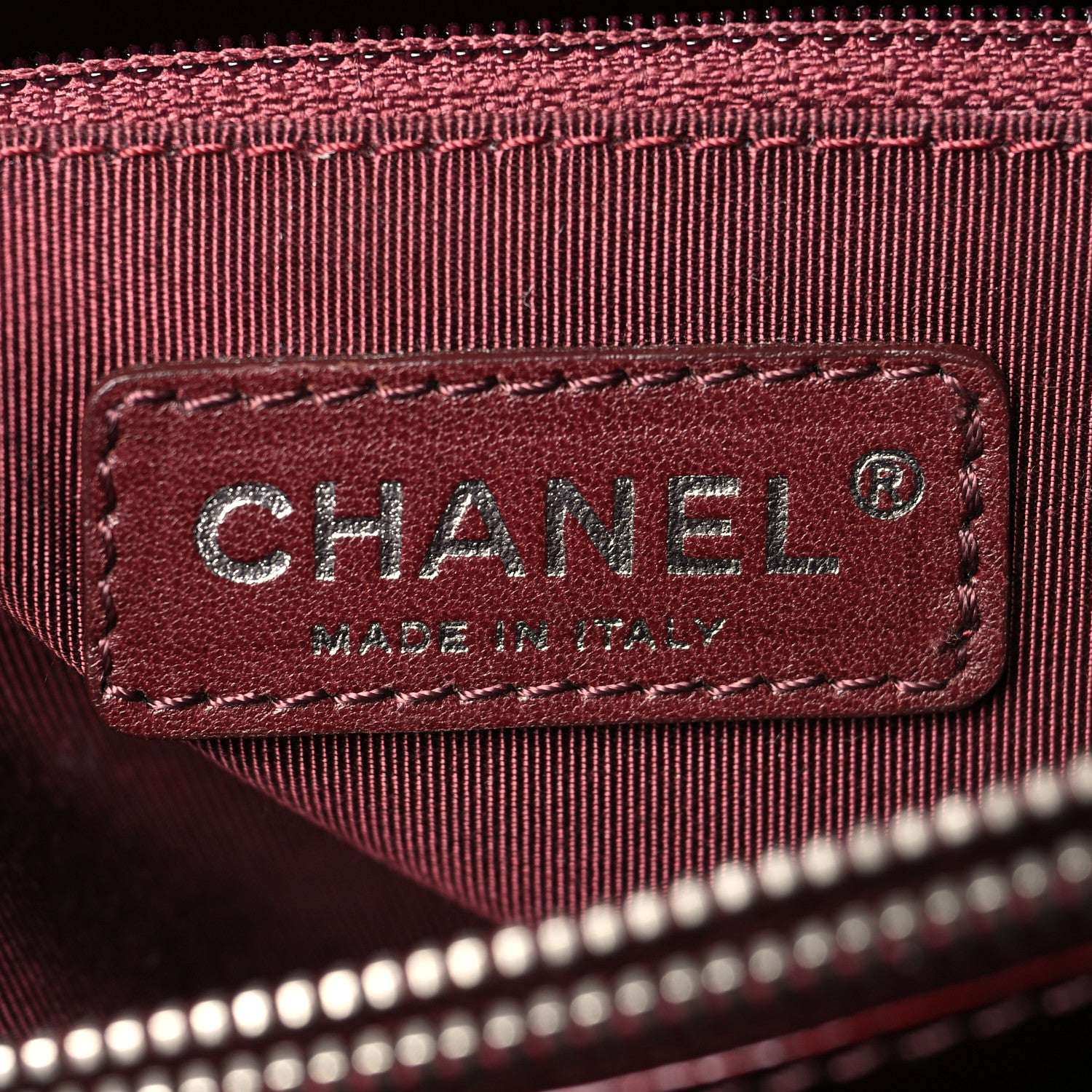 Chanel Patent Quilted Grand Shopping Tote GST Dark Bordeaux 6 of 11