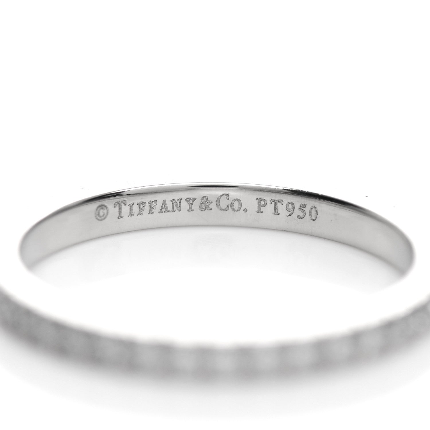 Tiffany Platinum Diamond .34ctw Soleste Eternity Band Ring 52 6 4 of 5