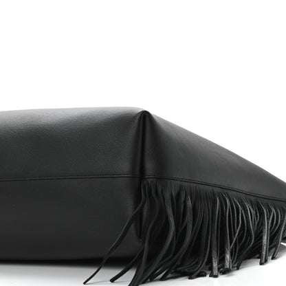 Saint Laurent Calfskin Large Fringe Shopping Tote Black 10 of 10