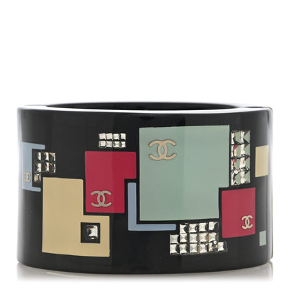 Chanel Resin Coco Mark CC Bangle Black Multicolor 1 of 4
