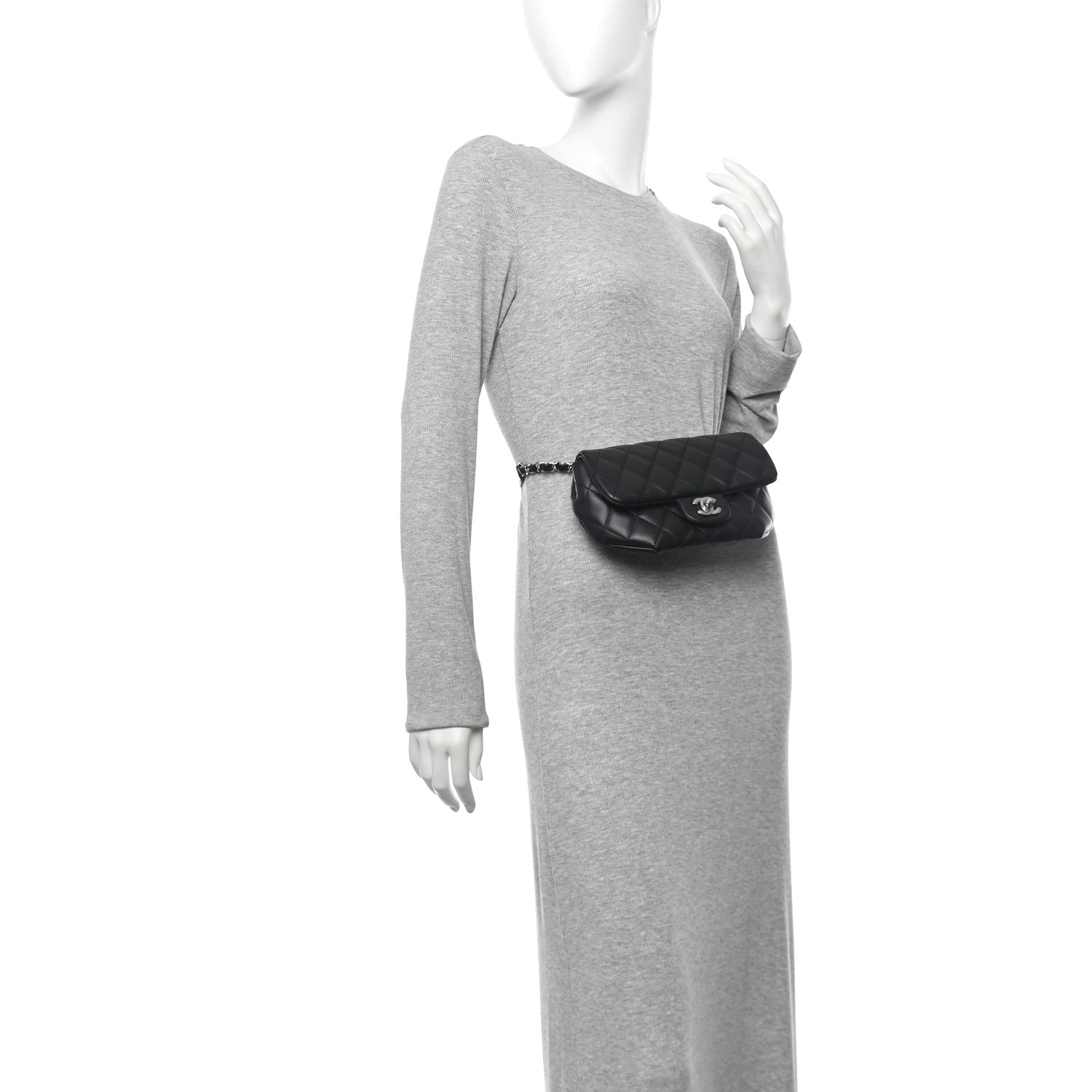Chanel Calfskin Quilted CC Uniform Flap Belt Bag Black 2 of 10