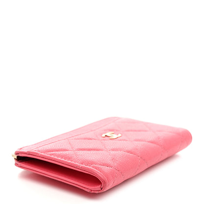 Chanel Caviar Quilted CC Zip Around Card Holder Pink 4 of 7