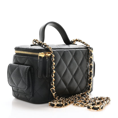 Chanel Caviar Quilted Polly Pocket East West Top Vanity With Chain Black 3 of 10