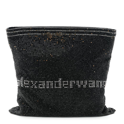 Alexander Wang Rhinestone Chain Mesh Wanglock Logo Pouch Black White 1 of 11