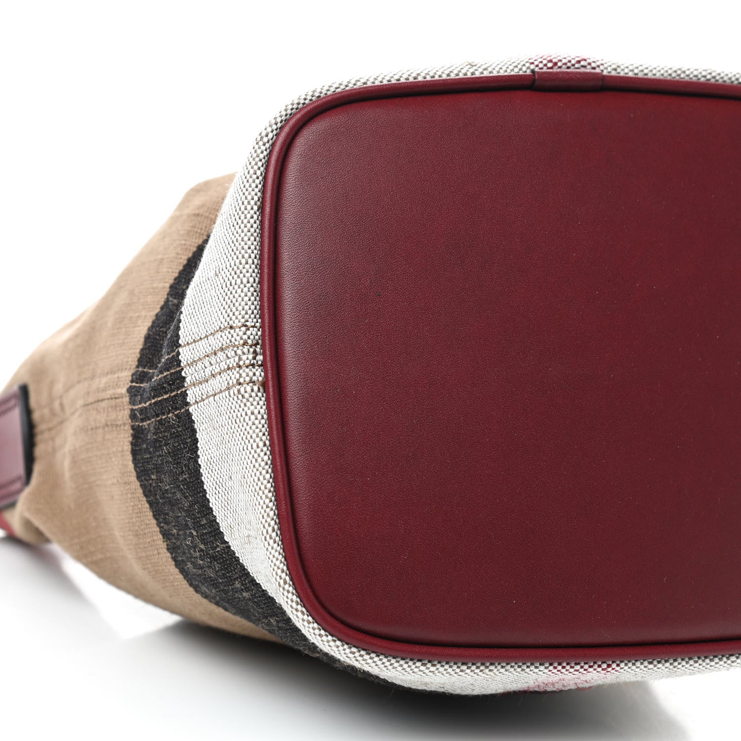Burberry Canvas Mega Check Mini Ashby Tassel Crossbody Burgundy Red 7 of 10