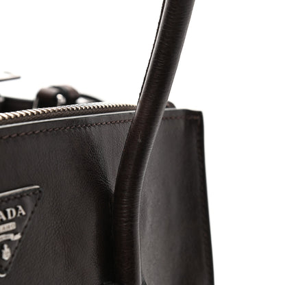 Prada Glace Calfskin Twin Pocket Tote Moro 11 of 12