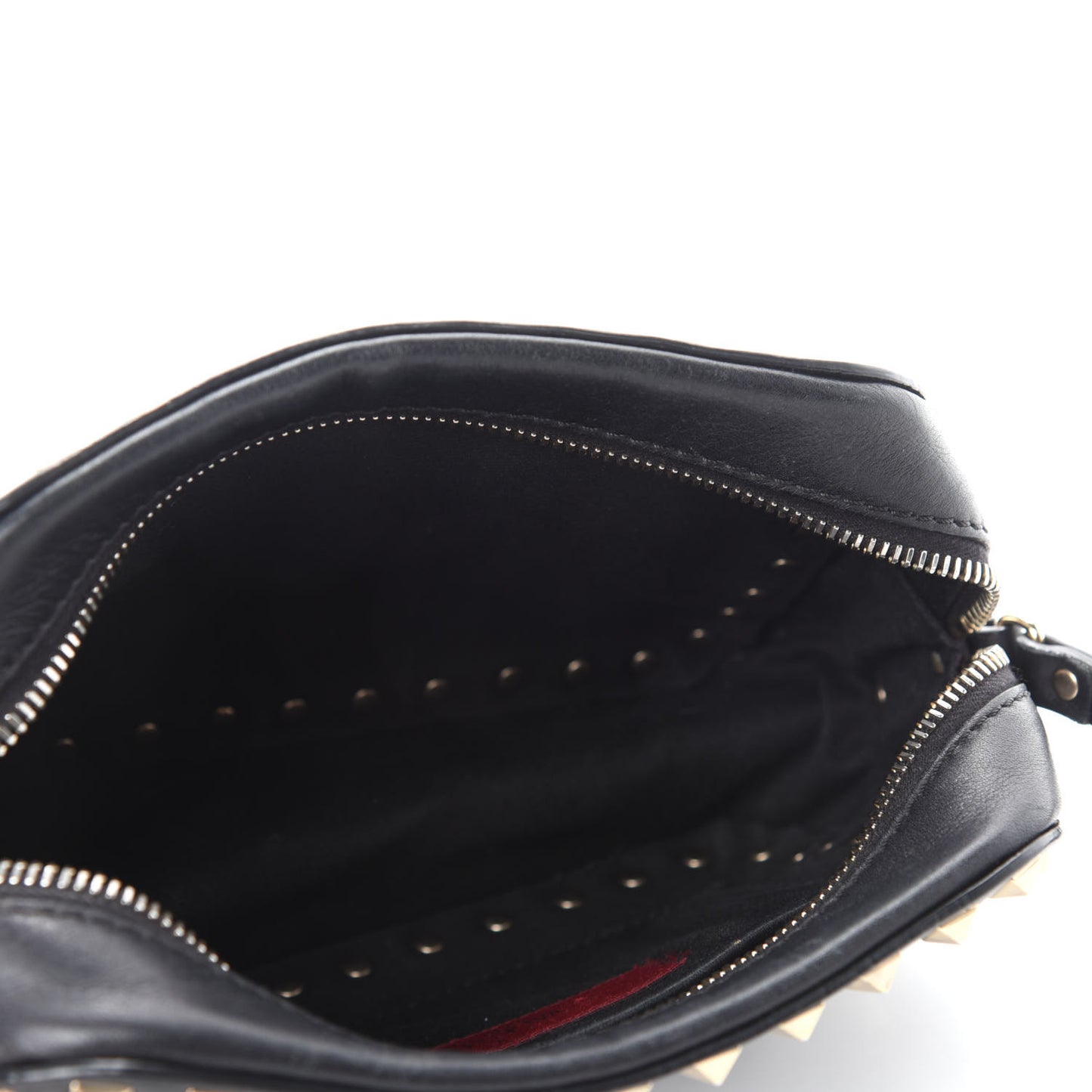 Calfskin Rockstud Camera Crossbody Bag Black