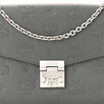 MCM Calfskin Ottomar Monogram Medium Millie Crossbody Bag Charcoal 7 of 10