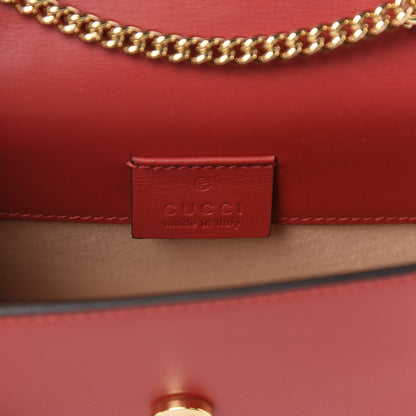 Gucci Calfskin Super Mini Sylvie Chain Shoulder Bag Hibiscus Red 8 of 10