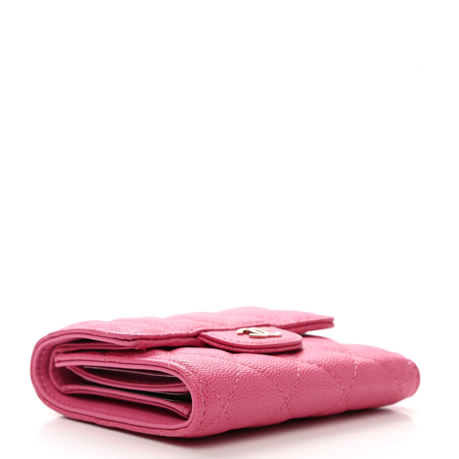 Chanel Caviar Quilted Compact Flap Wallet Pink 4 of 9