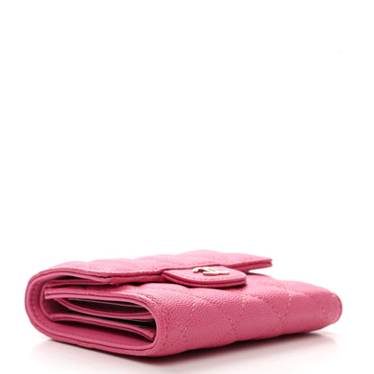 Chanel Caviar Quilted Compact Flap Wallet Pink 4 of 9