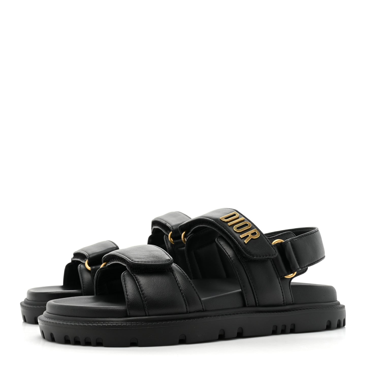 Lambskin Dioract 10mm Sandals 36.5 Black