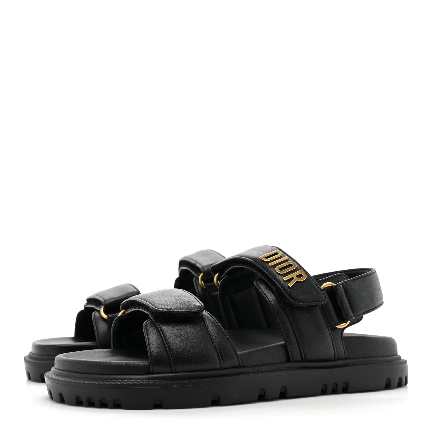 Christian Dior Lambskin Dioract 10mm Sandals 36.5 Black 3 of 10