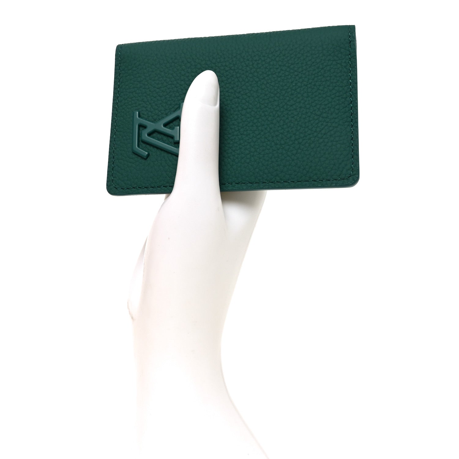 Louis Vuitton Grained Calfskin Aerogram Pocket Organizer Forest Green 2 of 7