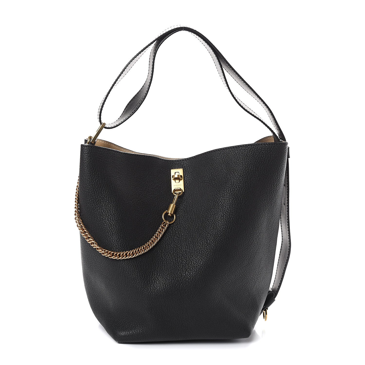 Givenchy Grained Calfskin GV Bucket Bag Black 1 of 8