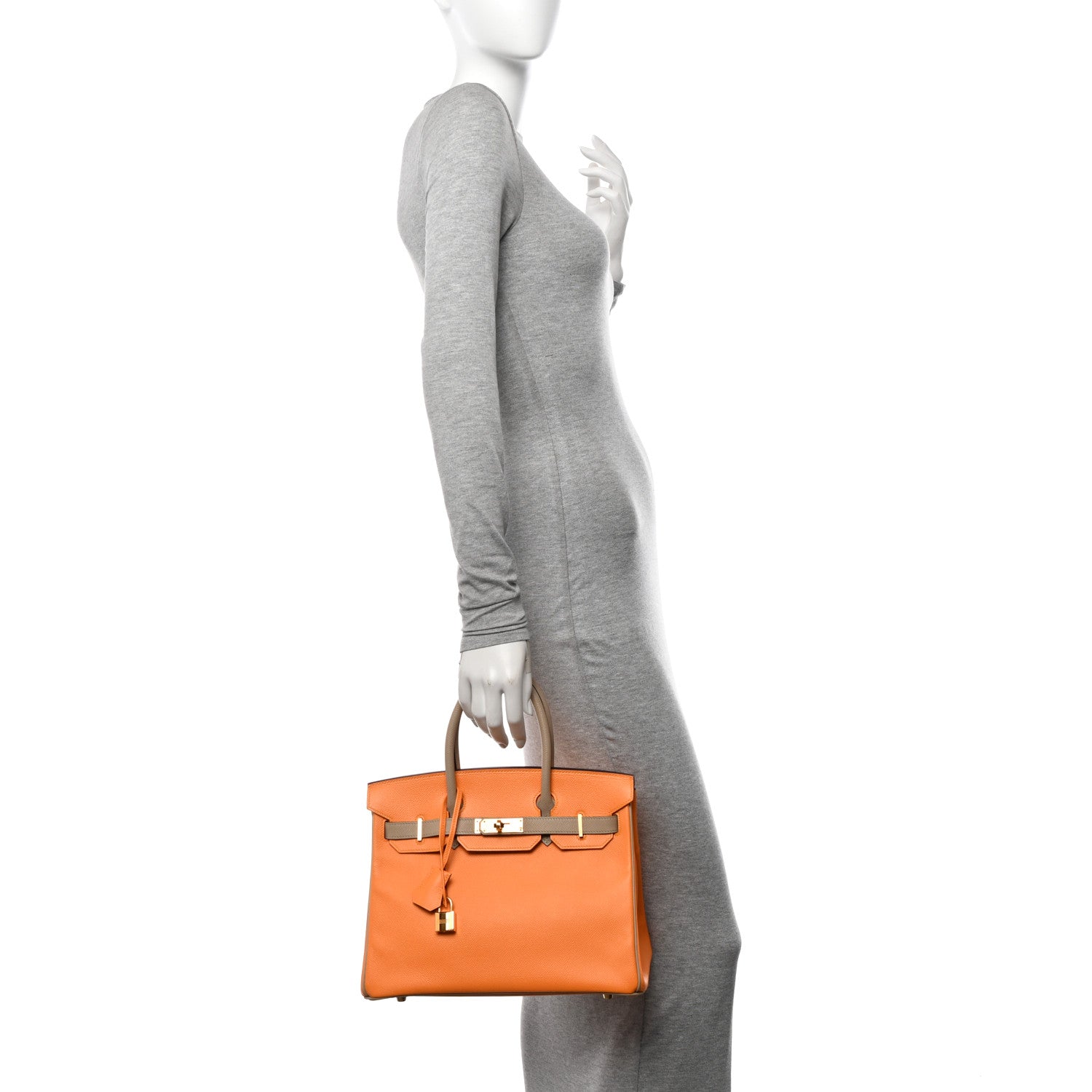 Hermes Epsom Horseshoe Birkin 30 Abricot Trench 2 of 11