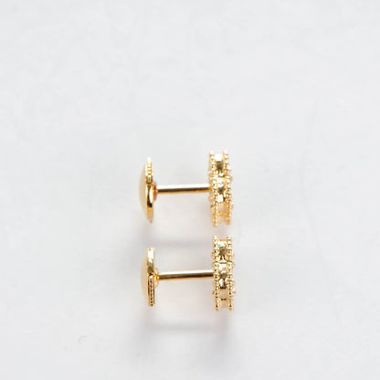 Van Cleef & Arpels 18K Yellow Gold Black Onyx Sweet Alhambra Earrings 4 of 5