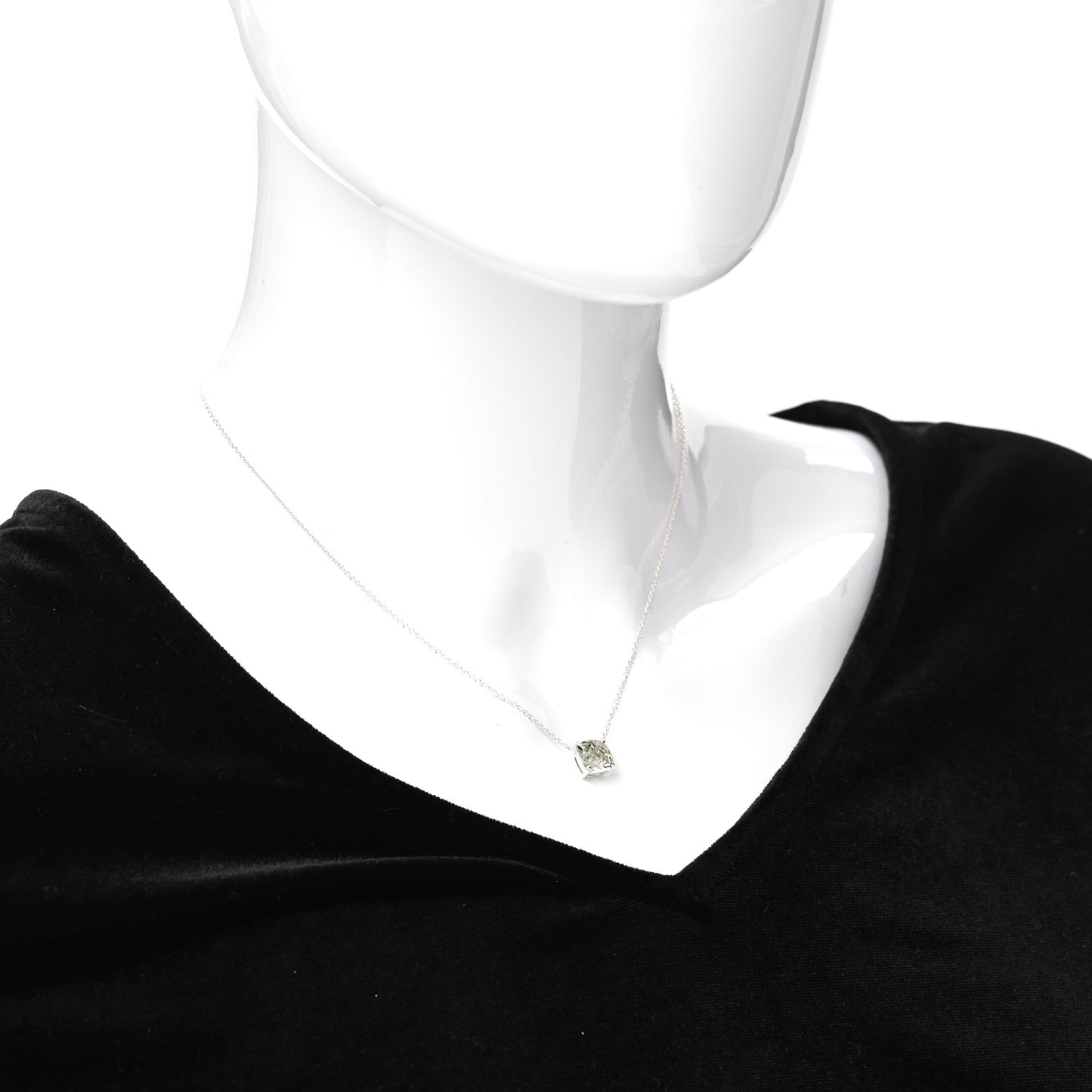 Sterling Silver Prasiolite Sparklers Pendant Necklace
