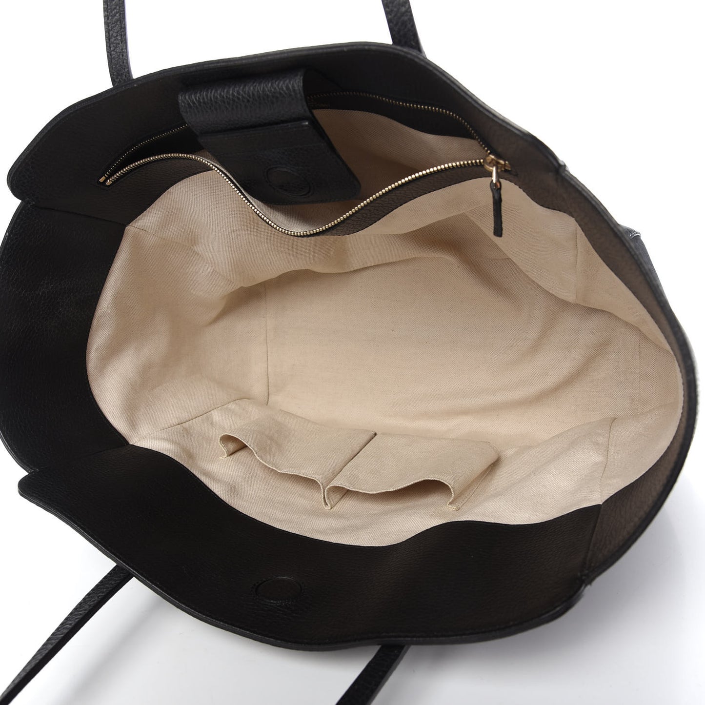 Pebbled Calfskin Medium Swing Tote Black