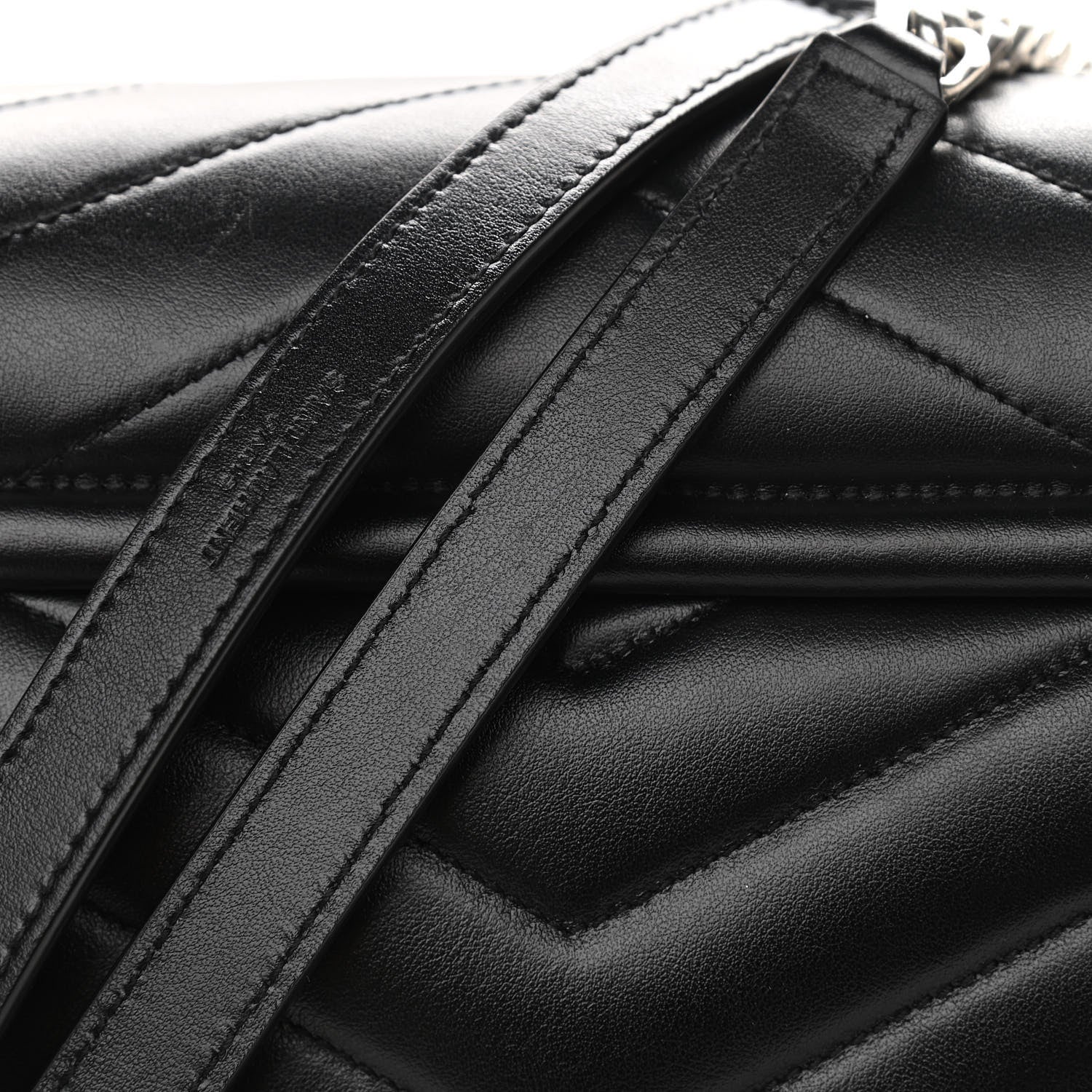 Saint Laurent Calfskin Y Quilted Monogram Large Loulou Chain Satchel Black 9 of 11