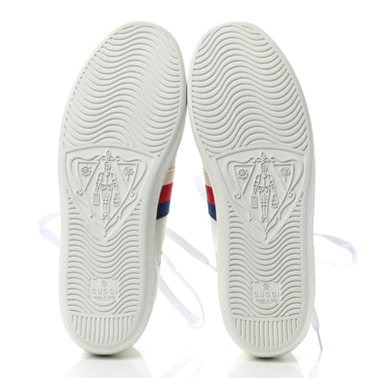 Gucci Calfskin Bee Star Embroidered Sylvie Web Ace Sneakers 40 White 5 of 7