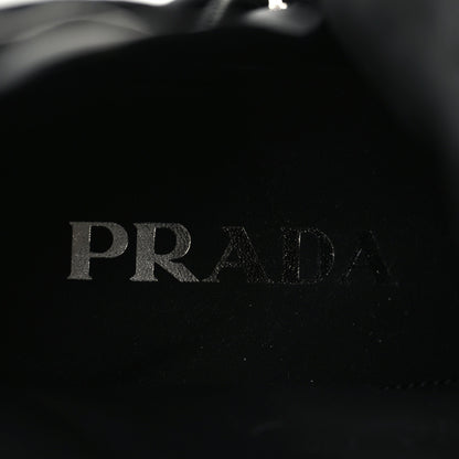 Prada Spazzolato Re-Nylon Metal Triangle Logo Lace Up 85mm Boots 37.5 Black 9 of 9