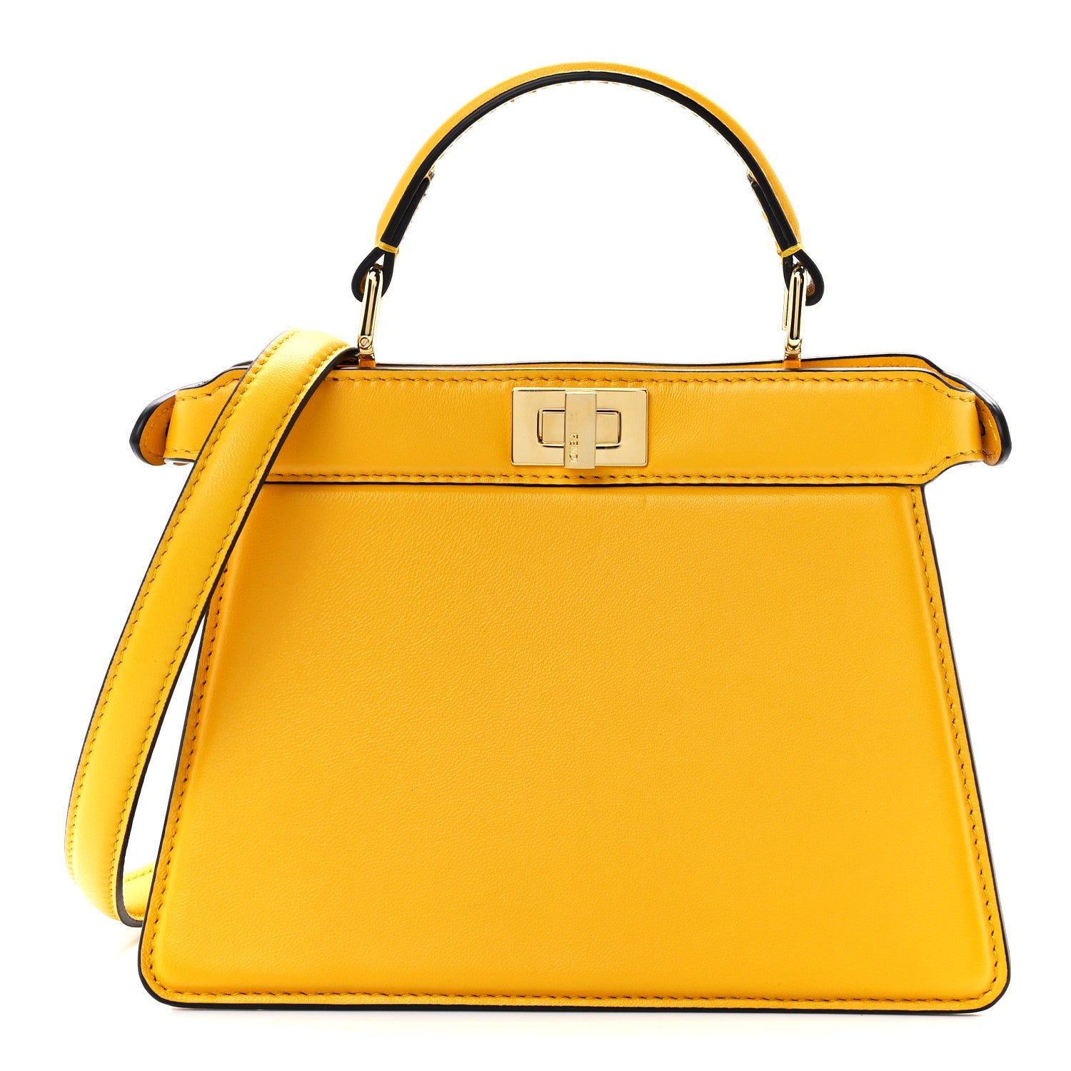 Fendi Shiny Nappa Petite Peekaboo I SEE U Satchel Mimosa 1 of 11