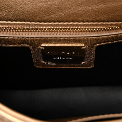 Bulgari Metallic Calfskin Matelasse Mini Serpenti Cabochon Crossbody Bag Gold 6 of 11