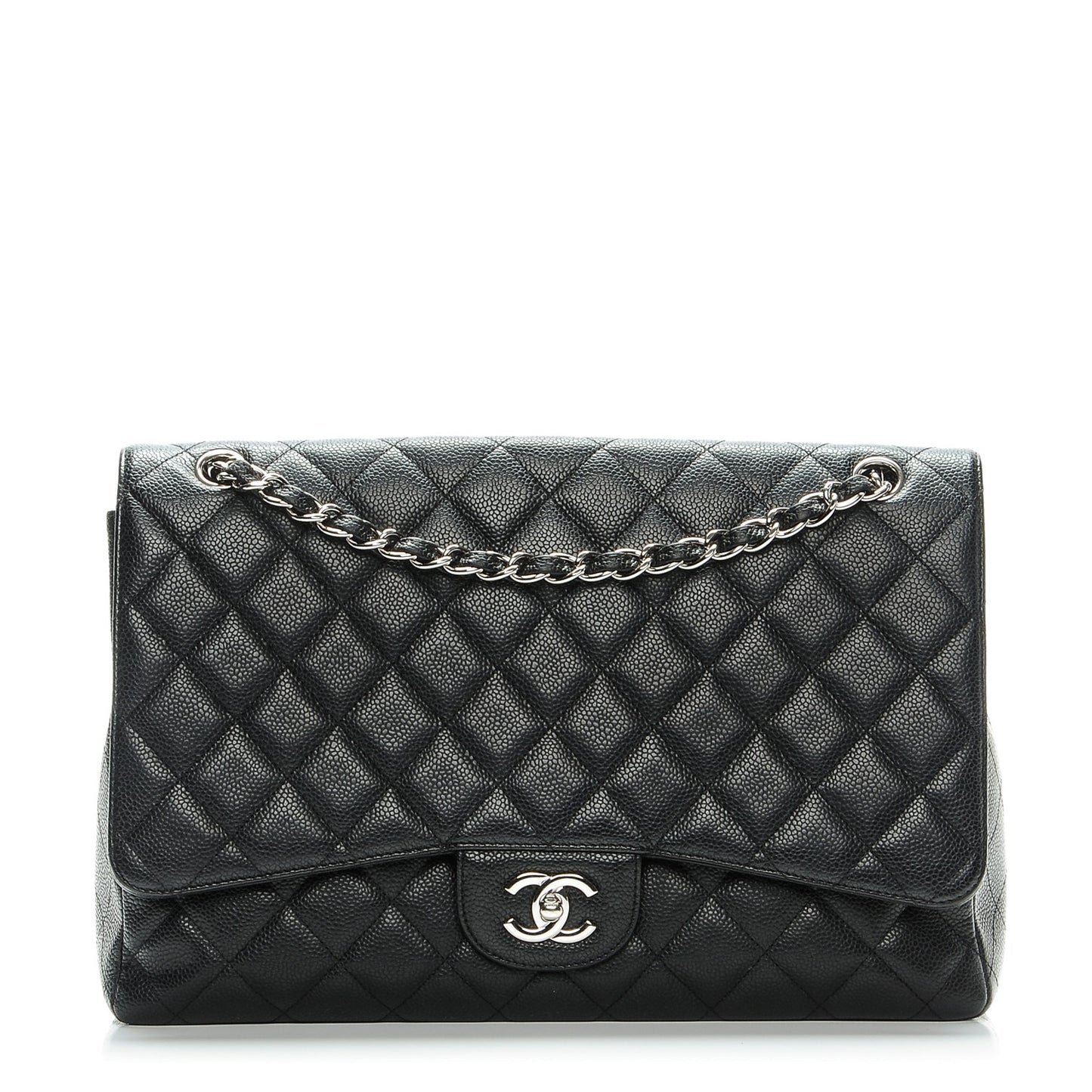 Caviar Quilted Maxi Single Flap Black