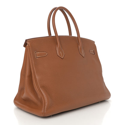 Hermes Taurillon Clemence Birkin 35 Gold 3 of 13