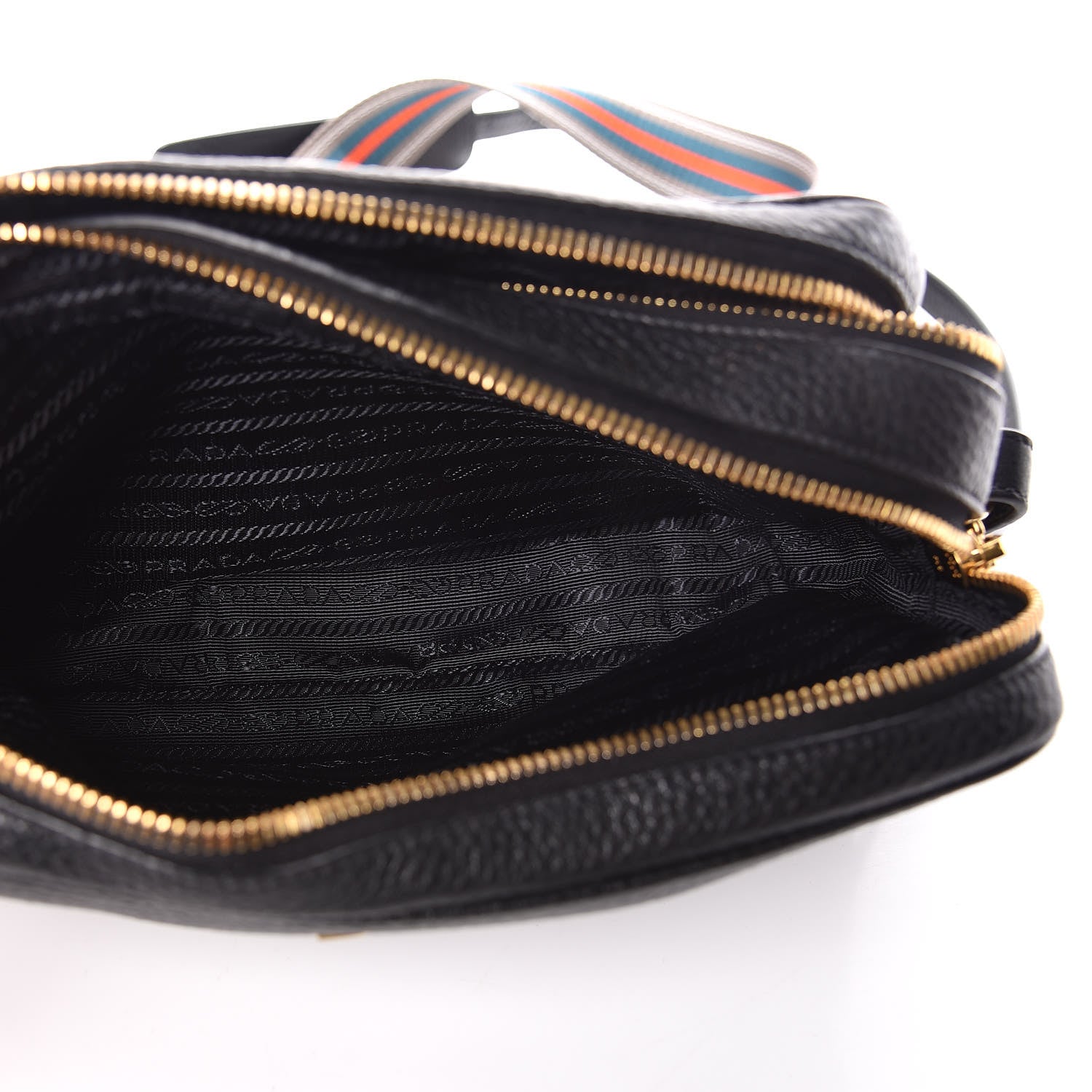 Prada Vitello Daino Medium Double Zip Shoulder Bag Black 6 of 17