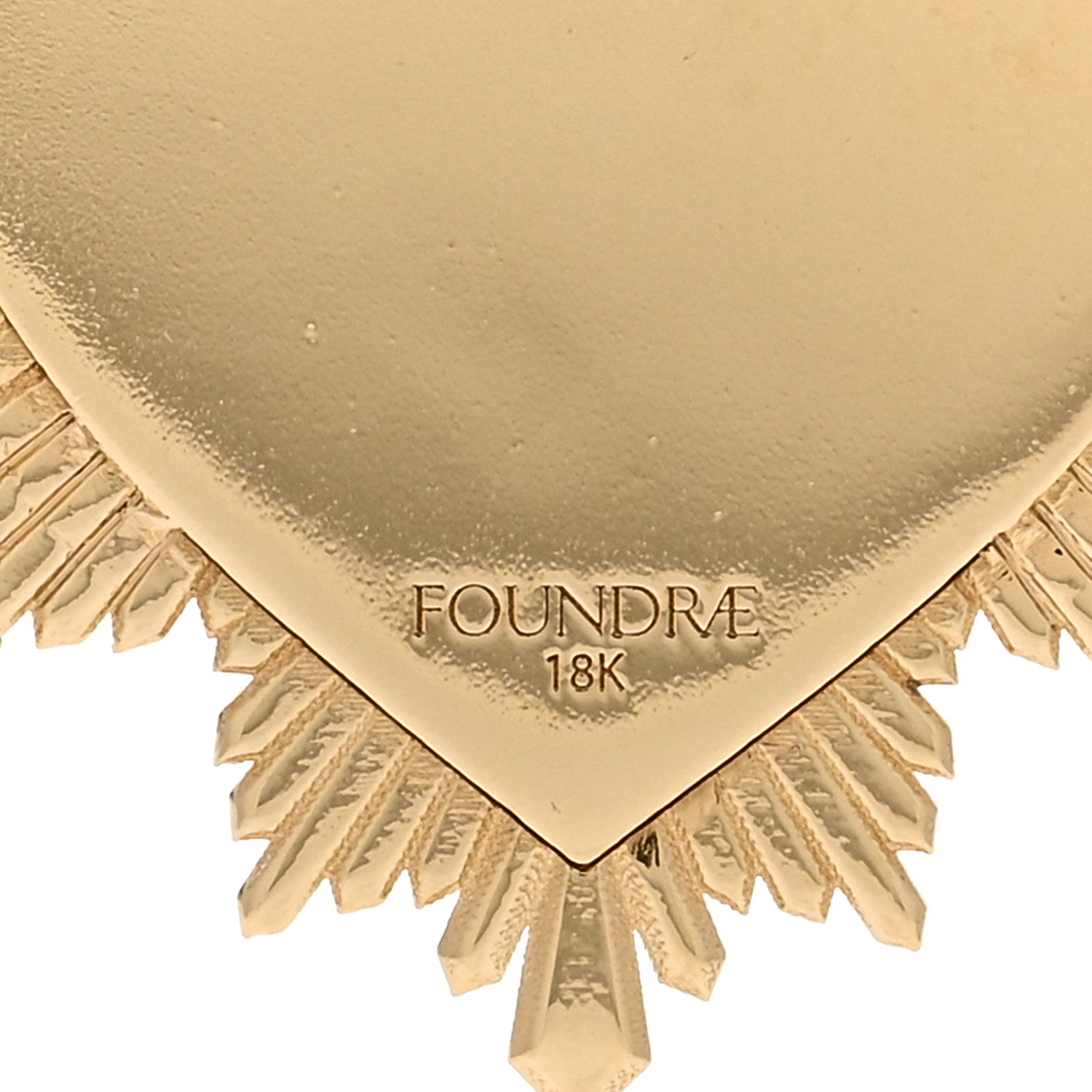 Foundrae 18K Yellow Gold Diamond Oversized Custom Heart Love Token Medallion Hanging Clockweight Pendant 3 of 3