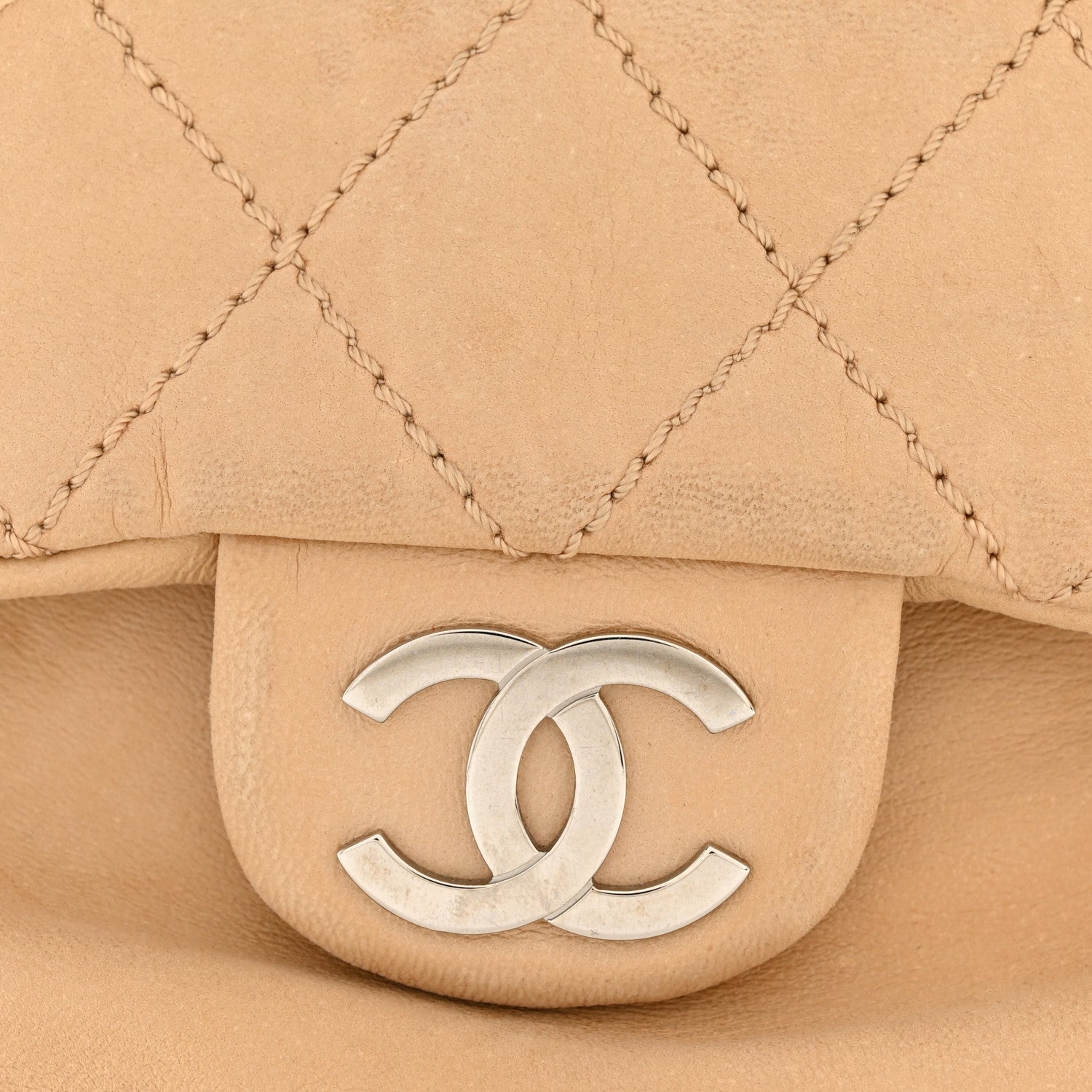 Chanel Lambskin Stitched Accordion Flap Tote Beige 11 of 14
