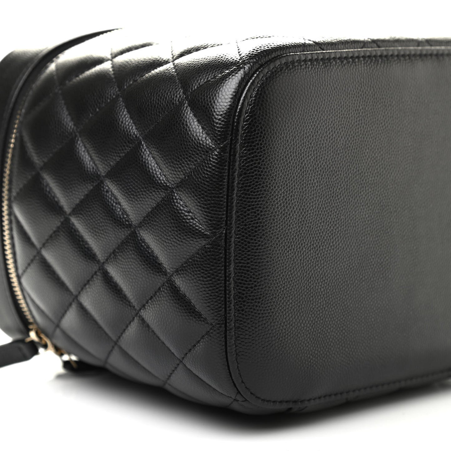 Caviar Quilted Large Vanity Pouch Black