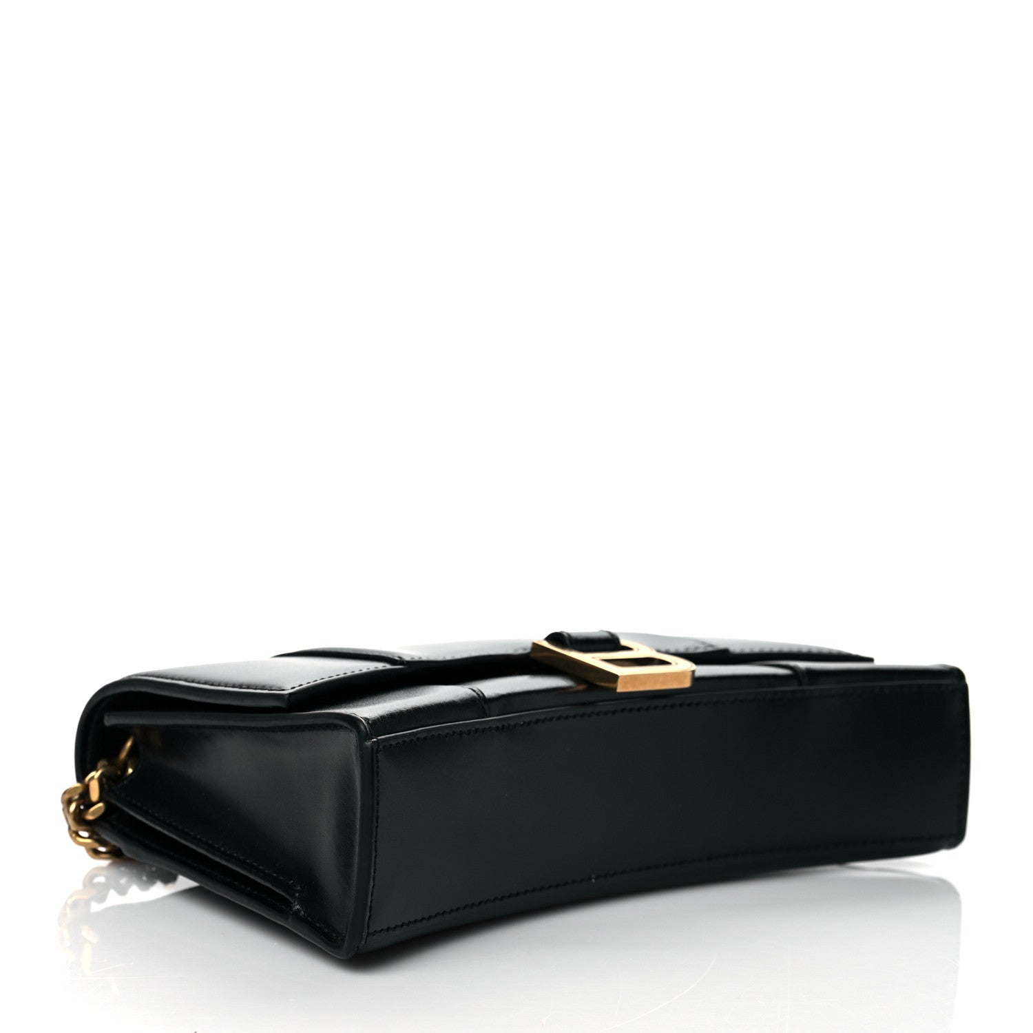 Balenciaga Shiny Box Calfskin Small Hourglass Evening Chain Bag Black 4 of 10
