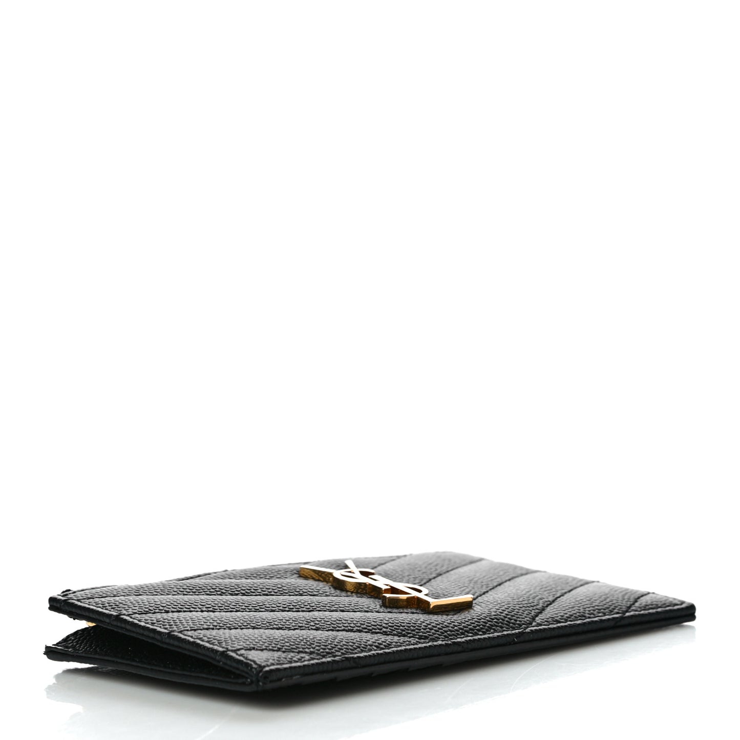 Grain De Poudre Matelasse Chevron Cassandre Fragments Zippered Card Case Black