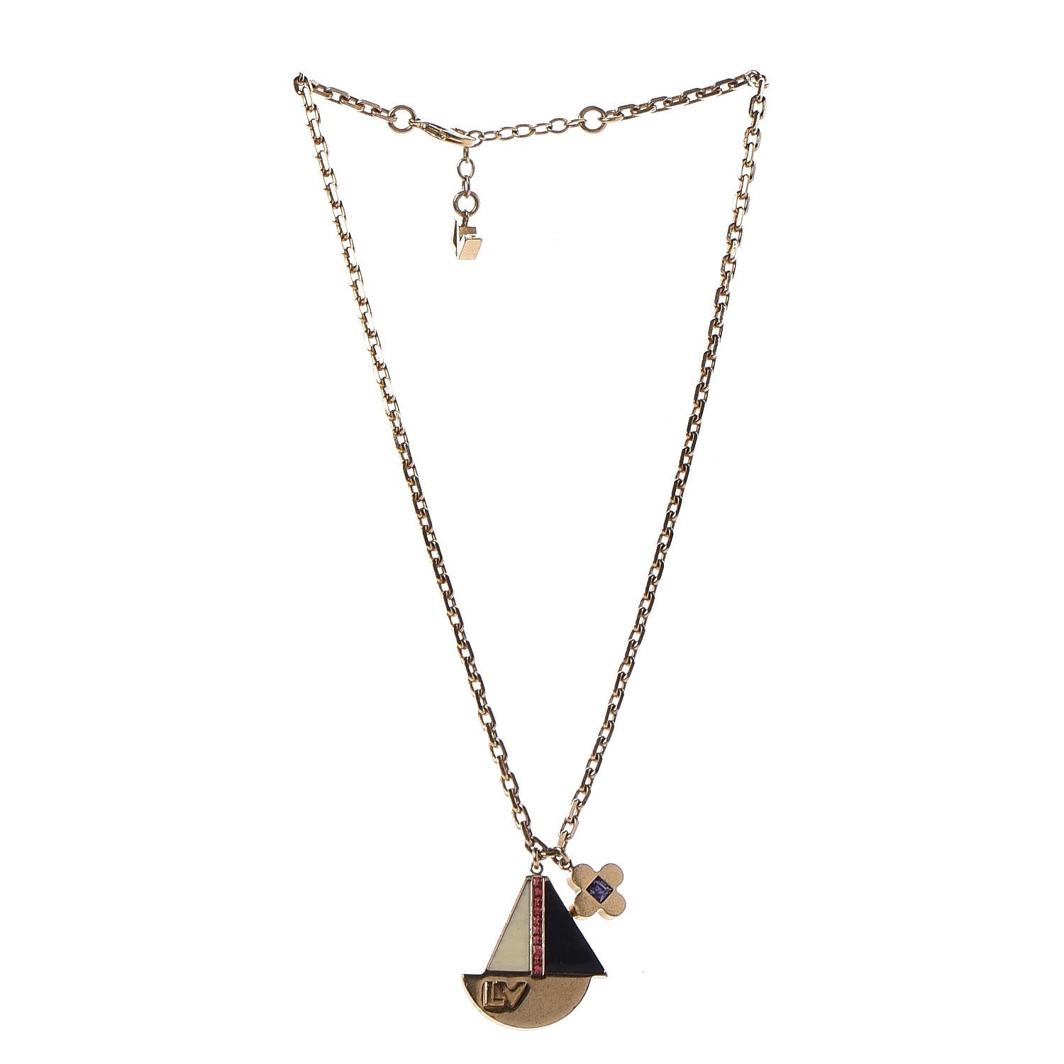 Louis Vuitton Resin Crystal Float Your Boat Pendant Necklace 3 of 7