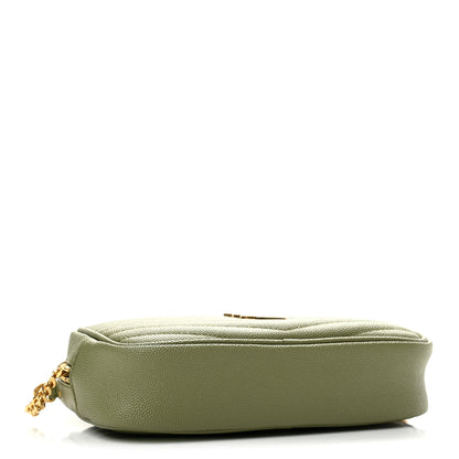 Saint Laurent Grain De Poudre Matelasse Monogram Mini Lou Camera Bag Light Pistache 4 of 11