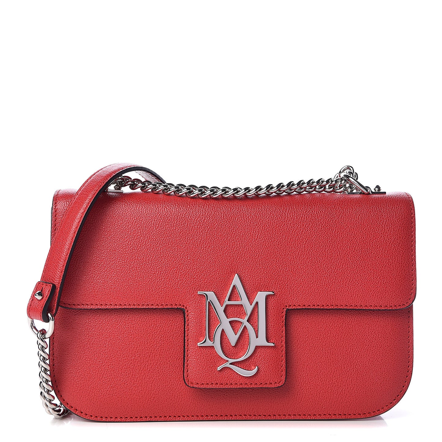 Grained Calfskin Medium Insignia Flap China Red