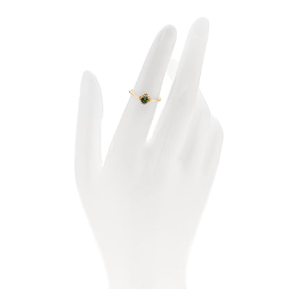 Gucci 18K Yellow Gold Green Tourmaline Interlocking G Ring 49 4.75 2 of 6