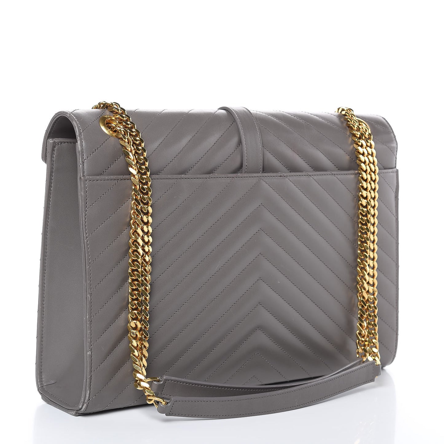 Smooth Calfskin Matelasse Large Monogram Satchel Fog