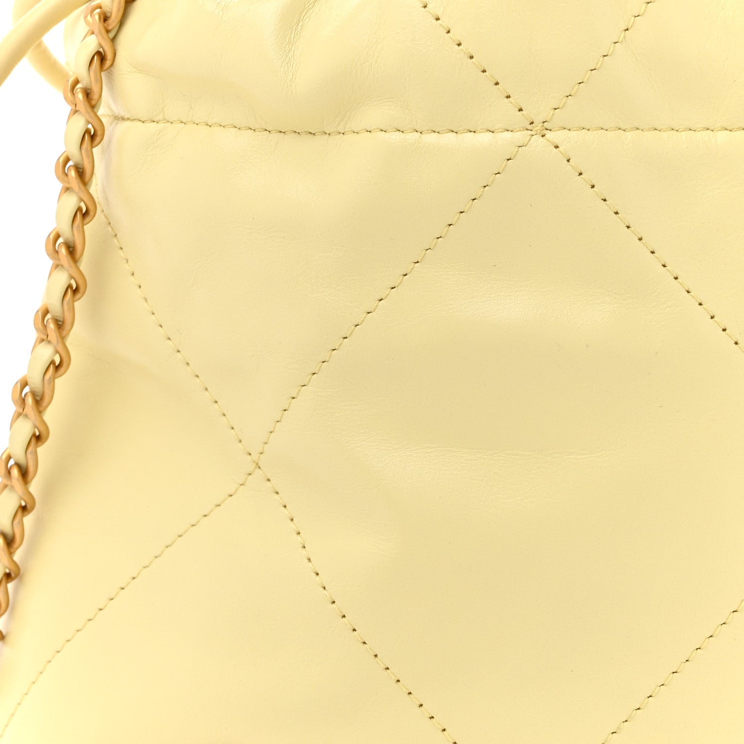 Chanel Shiny Calfskin Quilted Mini Chanel 22 Light Yellow 8 of 10