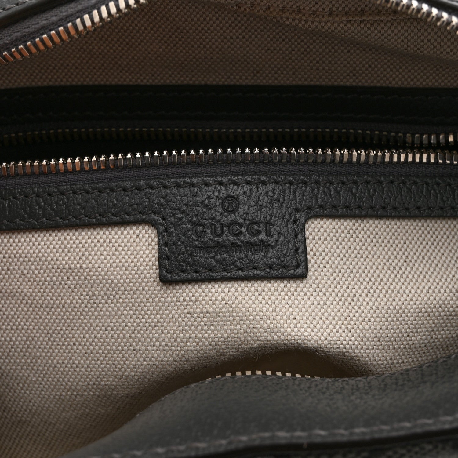 Gucci GG Supreme Monogram Textured Dollar Calfskin Ophidia Shoulder Bag Grey Black Graphite Grey 6 of 11