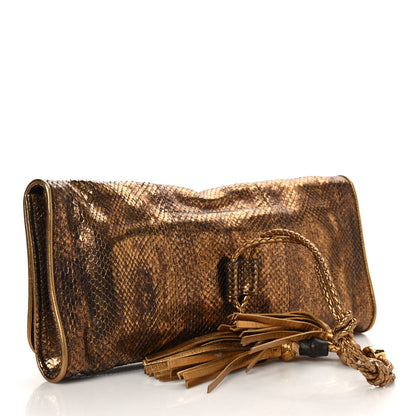 Gucci Metallic Python Malika Clutch Gold 4 of 10