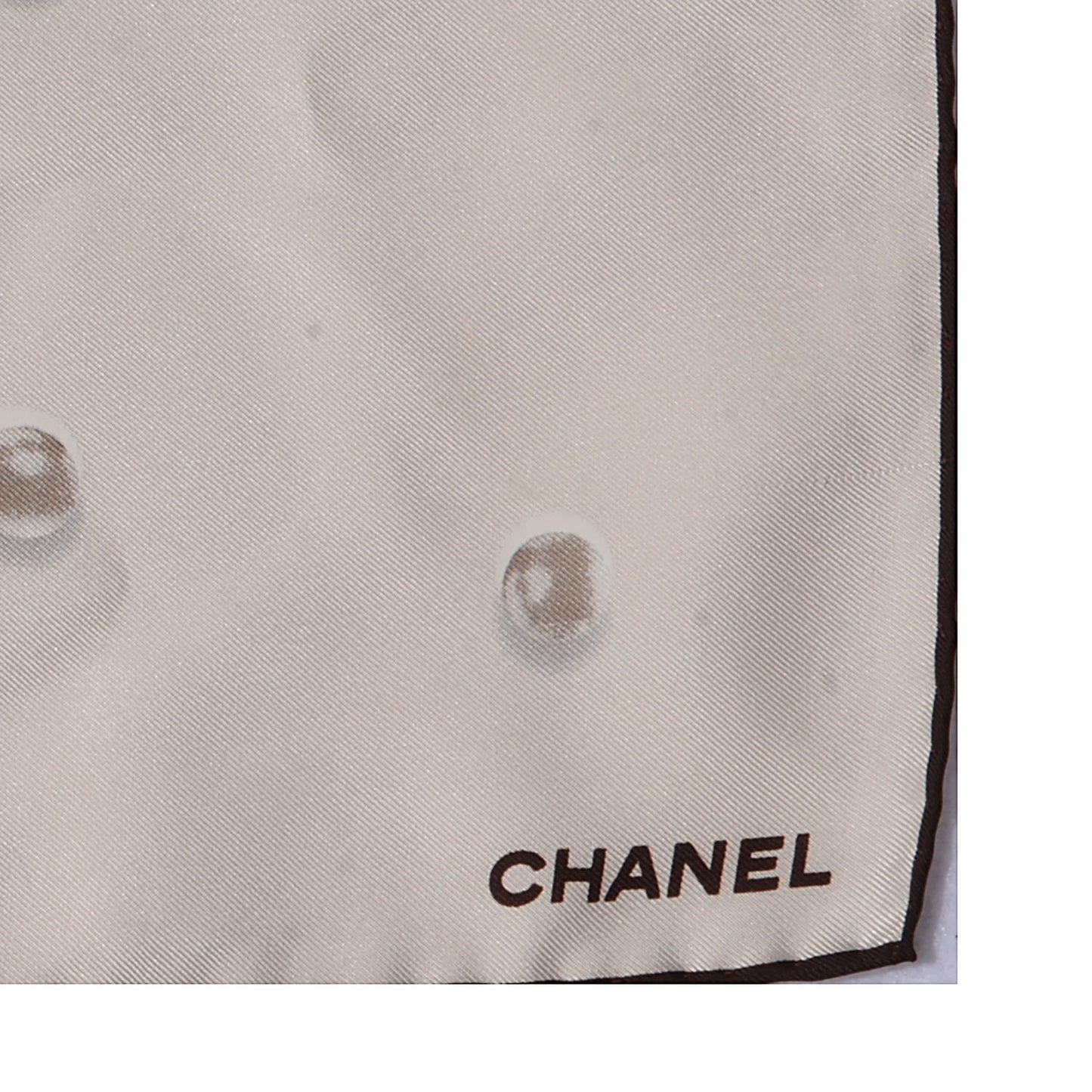 Silk Pearl CC Square Scarf Ivory