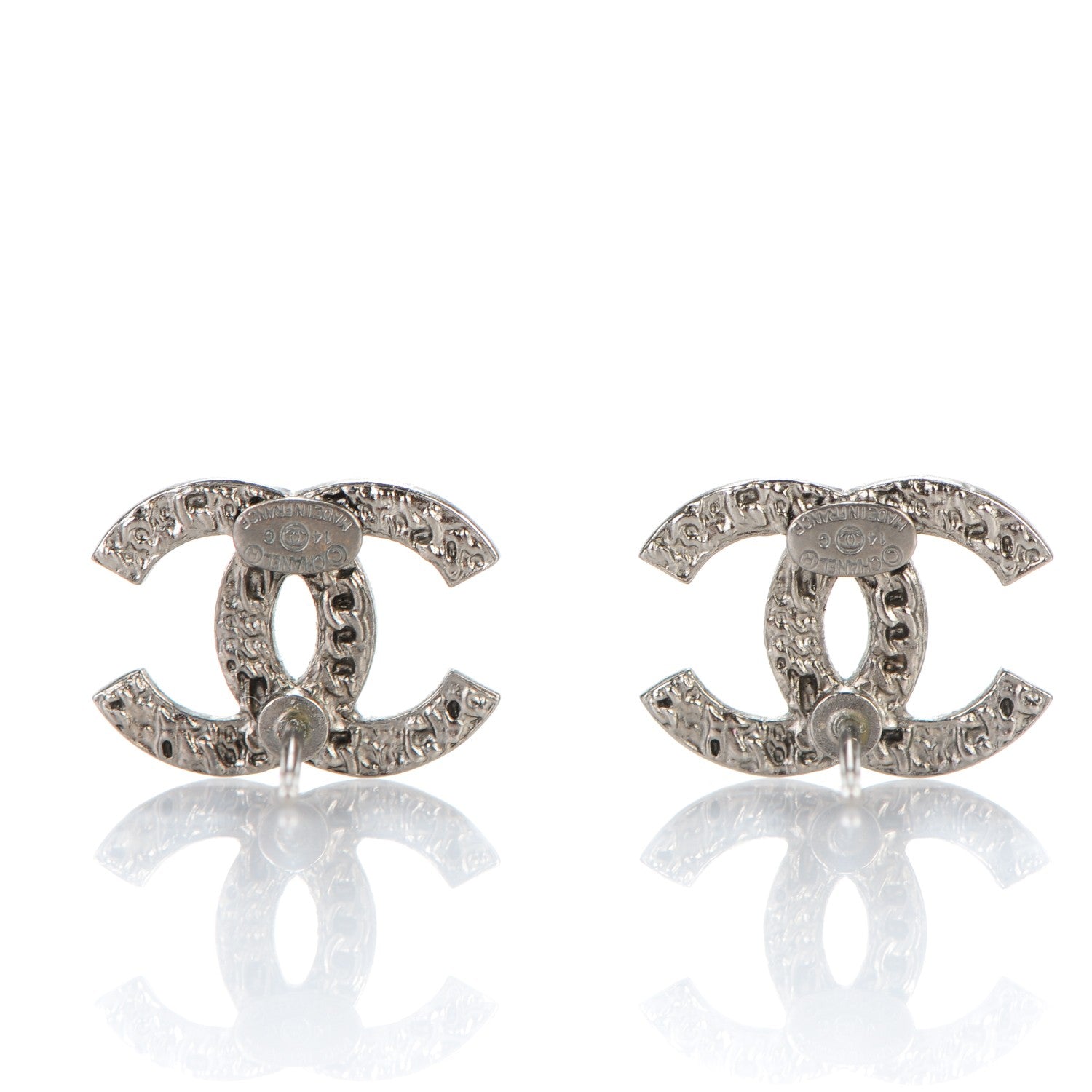 Chanel CC Chain Earrings Silver 3 of 4
