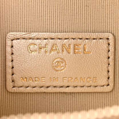 Chanel Metallic Lambskin Quilted CC In Love Heart Clutch With Chain Gold 6 of 10