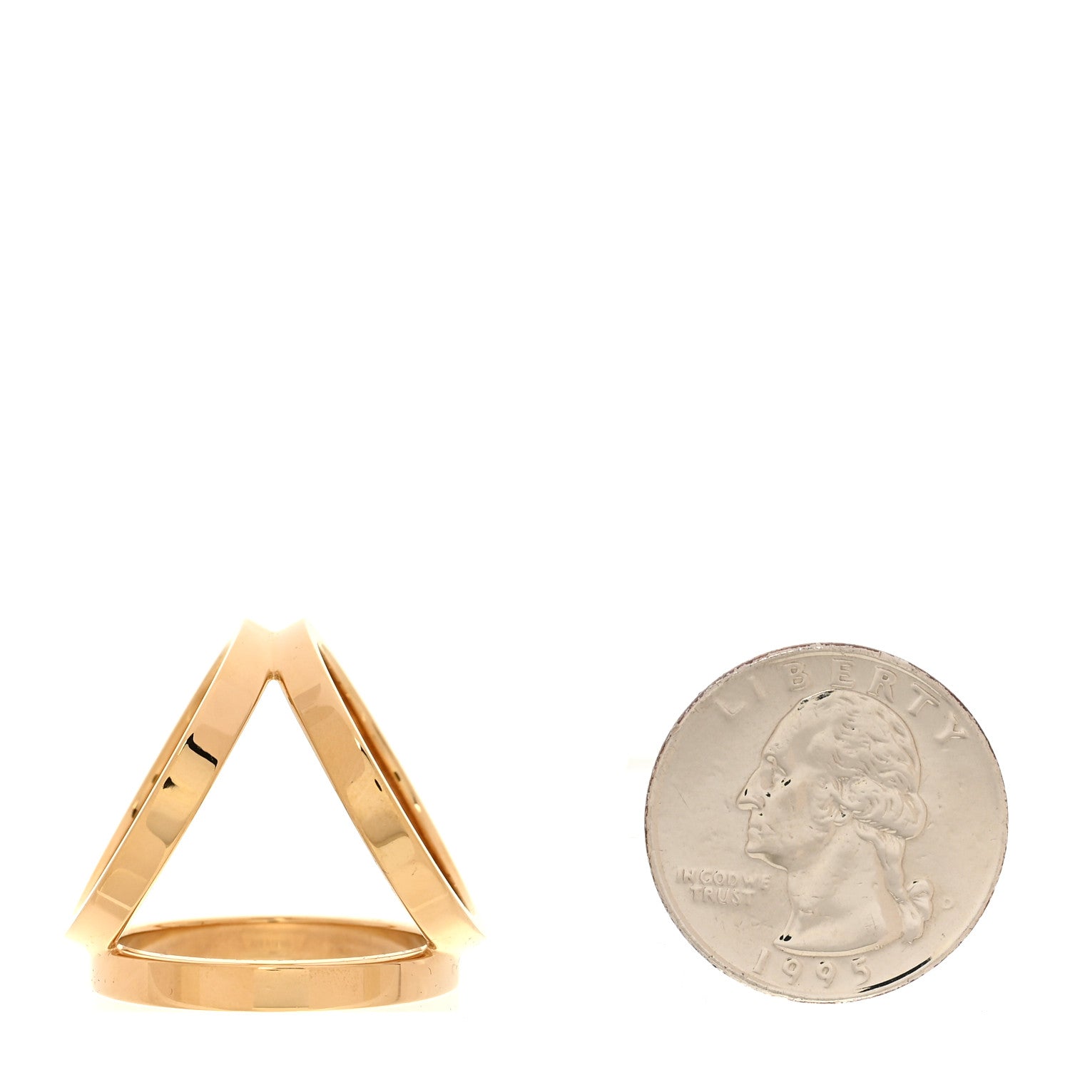 Hermes Permabrass Gold Trio Scarf Ring 2 of 4
