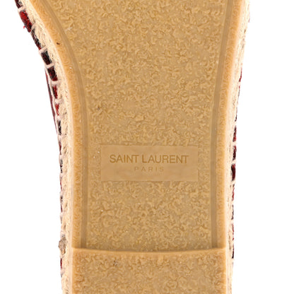 Saint Laurent Canvas Leopard Print Espadrilles 37 Red Black 6 of 9