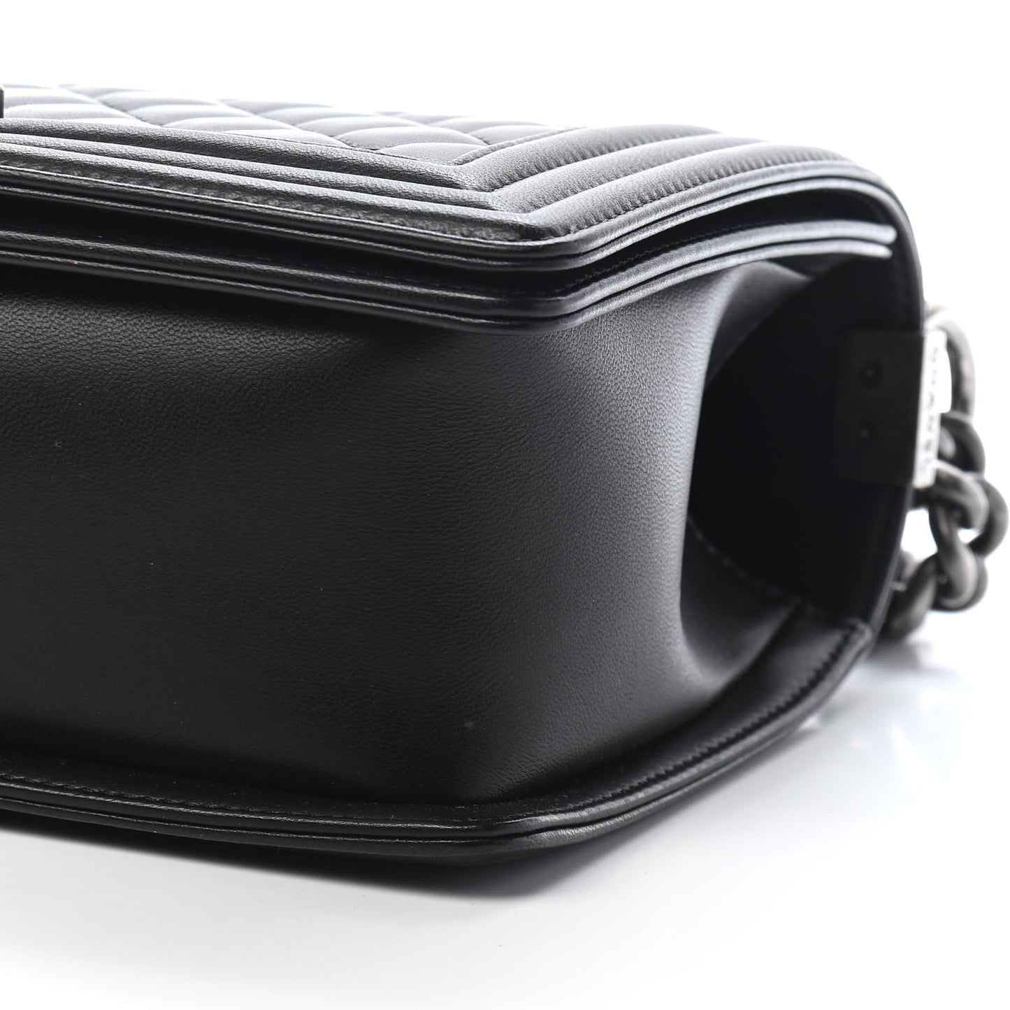 Lambskin Quilted Medium Boy Flap Black